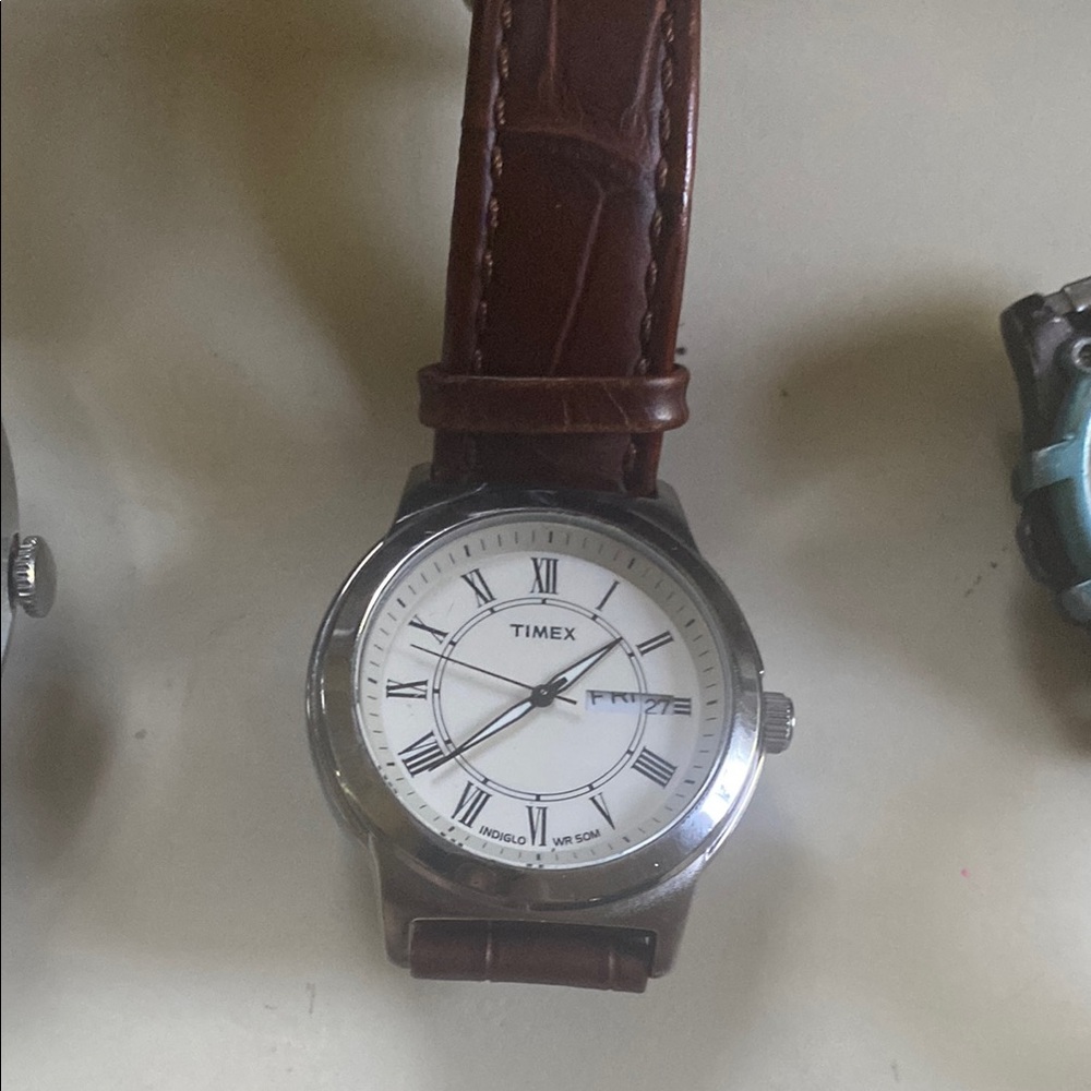 Timex Classic Silver and Brown Watch